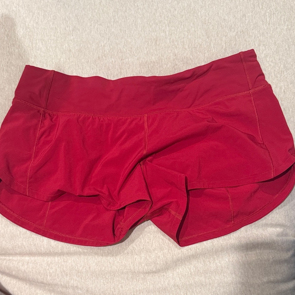 lululemon athletica Bold Red Athletic Speed up low rise lined 2.5 short